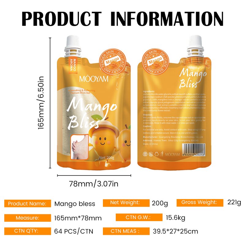 Body Scrub Manufacturer - Herbal Organic Salt Scrub 200g Exfoliating Moisturizing Whitening OEM MOOYAM