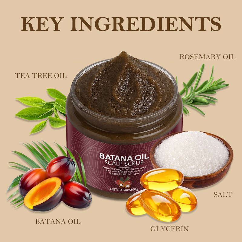 Hair Care Scrub Manufacturer - Batana Oil Scalp with Brush for Nourishing Moisturizing 300g Private Label OEM MOOYAM