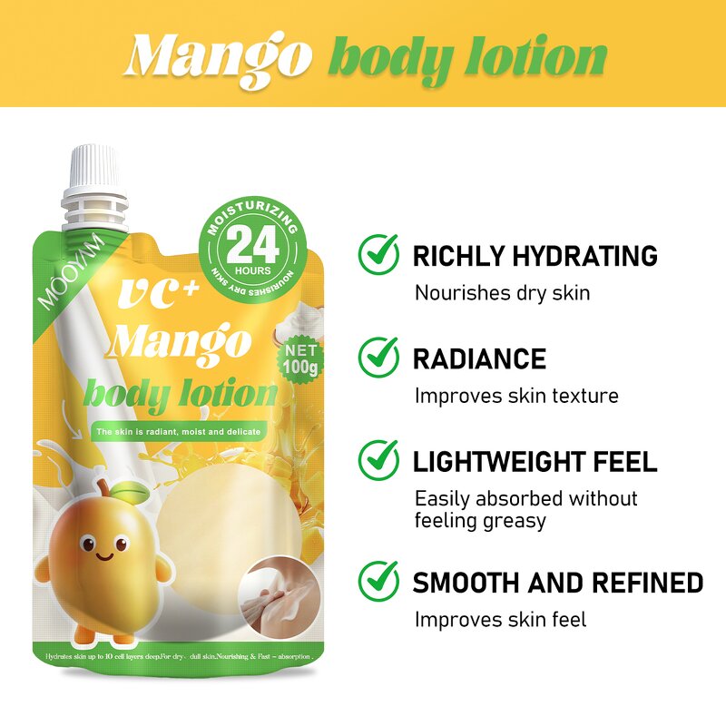 Body Lotion Manufacturer - Mango Blueberry Strawberry 100g Whitening Brightening Private Label MOOYAM