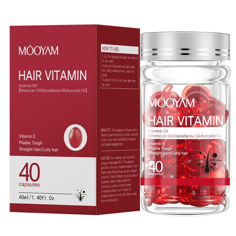 Hair Vitamin Manufacturer - Essential Oil Capsule with Jojoba Oil 40 Capsules 40ml New Arrival OEM MOOYAM