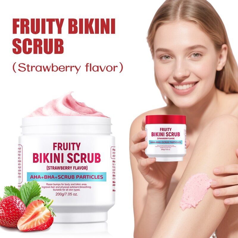 Body Scrub Manufacturer - Bikini Area Strawberry Scrub for Inner Thigh Whitening Exfoliating MOOYAM