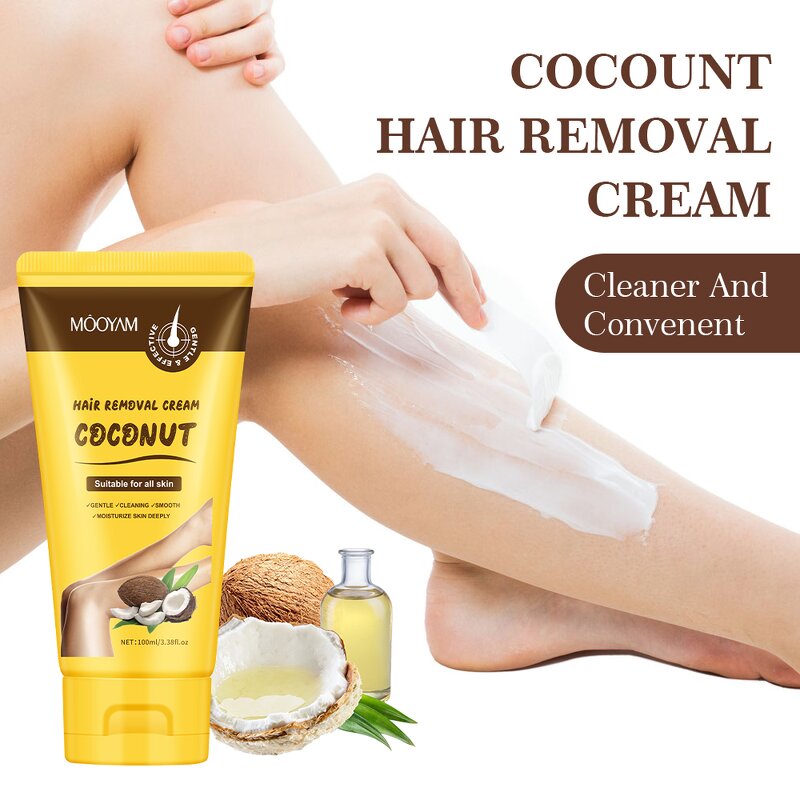 Hair Removal Cream Manufacturer - Coconut for Leg Arm Armpit Ingrown Hair Reduction MOOYAM