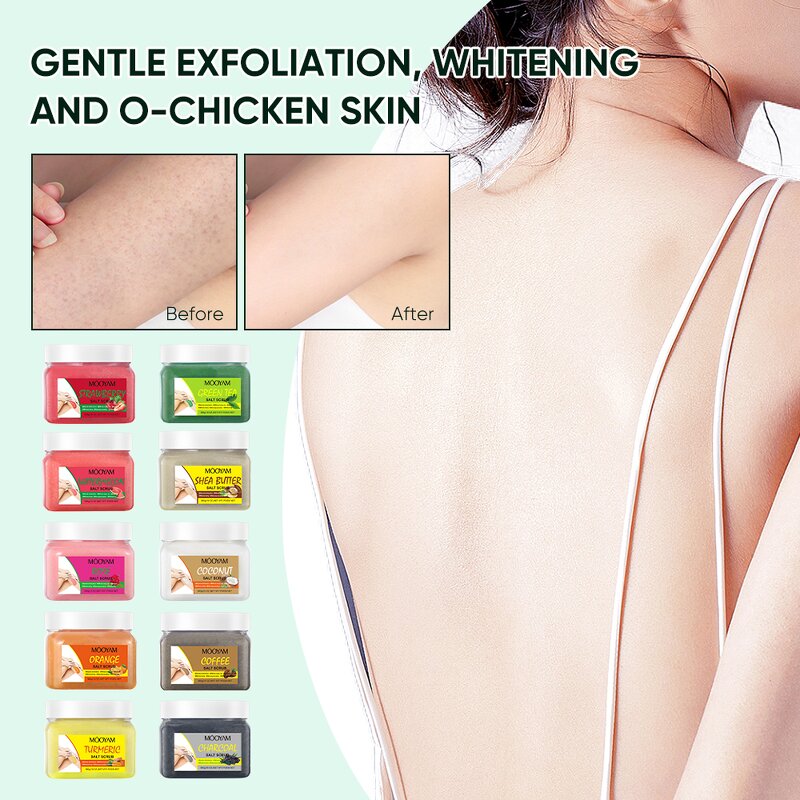 Body Scrub Manufacturer - 10 Flavors Salt Scrub 580g Exfoliating Soothing Whitening OEM/ODM MOOYAM