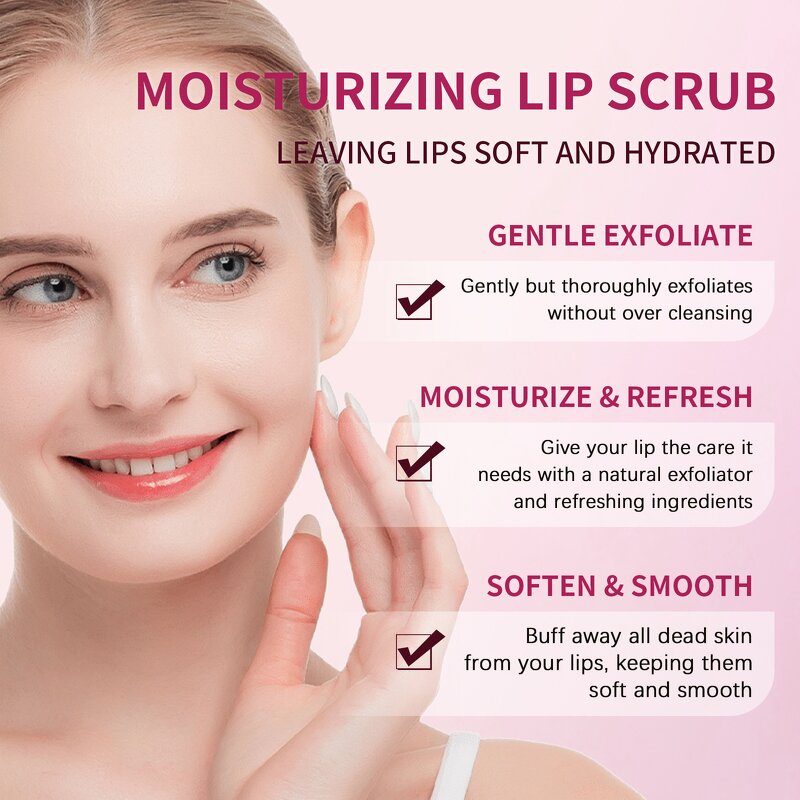 Lip Scrub Manufacturer - 2 in 1 Scrub Balm for Exfoliating Lightening Pink Salt Sugar Private Label MOOYAM