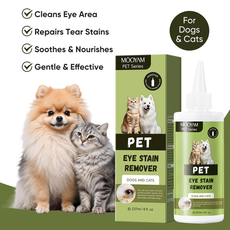 Pet Cleaner Manufacturer - Eye Stain Remover for Dogs Cats PH Balanced 237ml Private Label MOOYAM