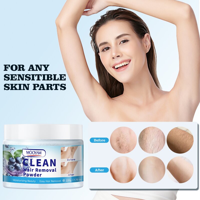 Hair Removal Powder Manufacturer - Blueberry Clean for Whole Body Depilation Private Label OEM MOOYAM