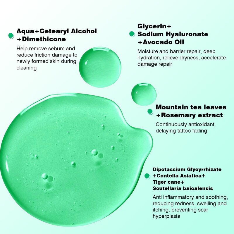 Cleaning Liquid Manufacturer - Vegetable Oils Glycerin Green Soap for Tattoo Pigment Blood Stain 300ml MOOYAM