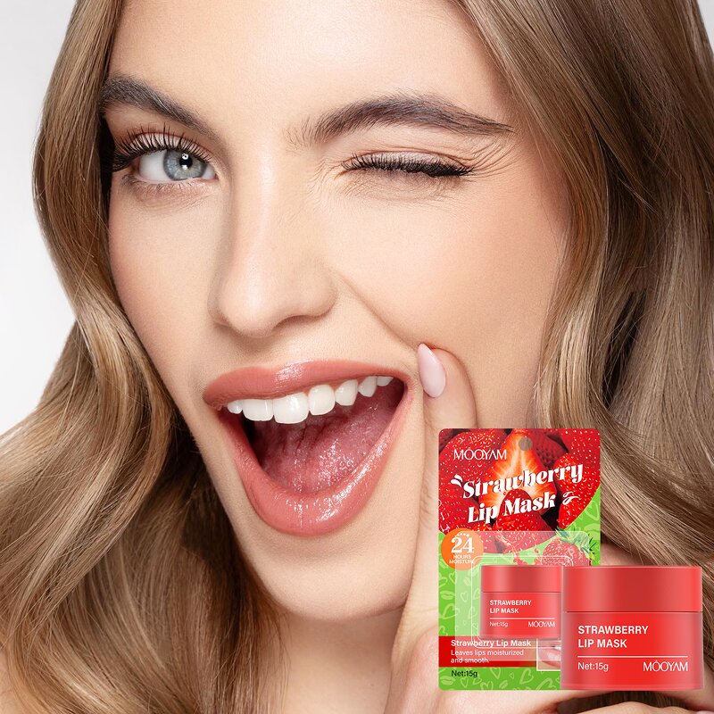 Lip Mask Manufacturer - Strawberry for Moisturized Smooth 3 Flavors MOOYAM