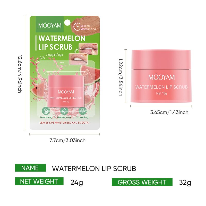 Lip Scrub Manufacturer - Peach Blueberry Watermelon 15g Exfoliating Lightening Private Label OEM MOOYAM
