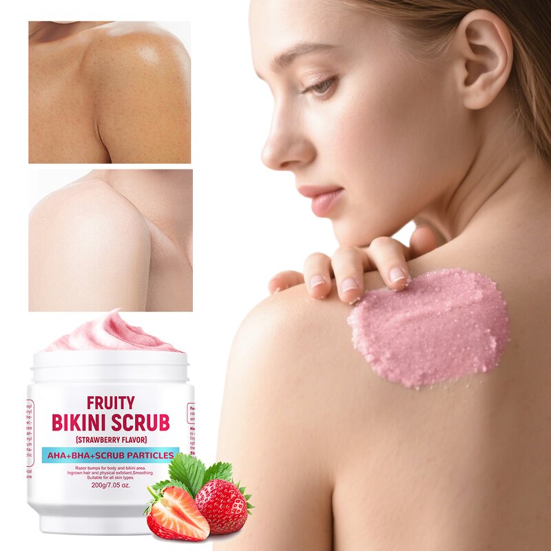 Body Scrub Manufacturer - Bikini Area Strawberry Scrub for Inner Thigh Whitening Exfoliating MOOYAM