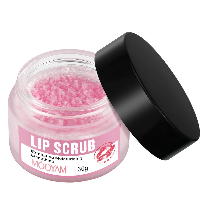 Lip Scrub Manufacturer - 2 in 1 Scrub Balm for Exfoliating Lightening Pink Salt Sugar Private Label MOOYAM