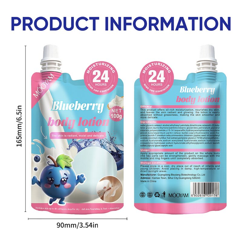 Body Lotion Manufacturer - Mango Blueberry Strawberry 100g Whitening Brightening Private Label MOOYAM