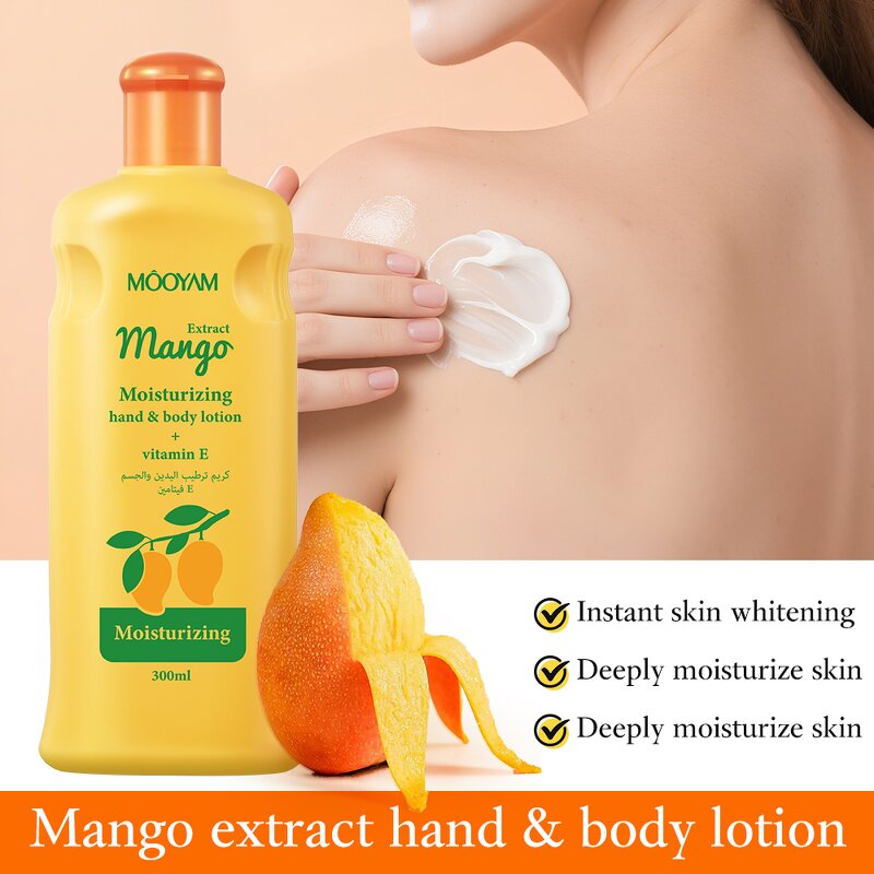 Body Lotion Manufacturer - Body Hand Whitening Orange Mango 300ml Vitamin C VE Private Label MOOYAM