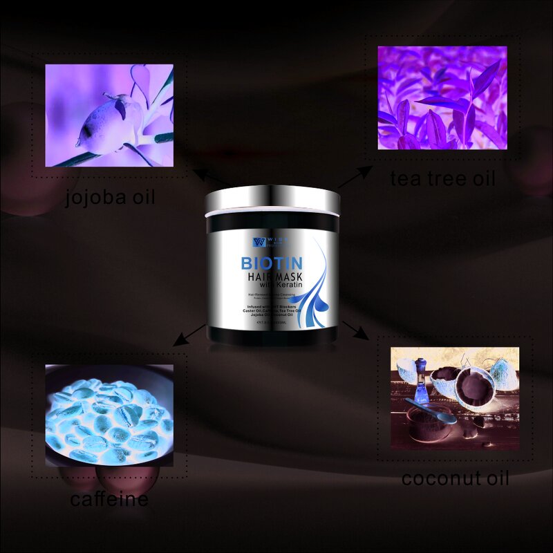 Hair Mask Manufacturer - WISEKING Biotin Keratin 500ml - Caffeine Promote Hair Growth, Repairing Anti Breakage Smoothing, Plant