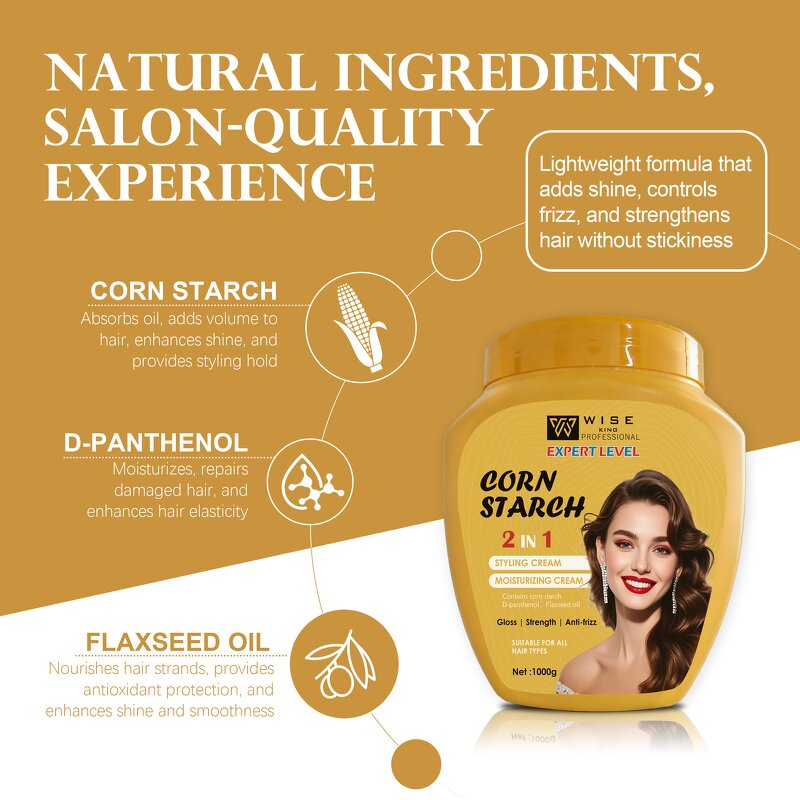 Hair Mask Manufacturer - 2 in 1 Cornstarch 1000g Value Pack - Flaxseed Oil, Deeply Hydrating & Moisturizing, Private Label
