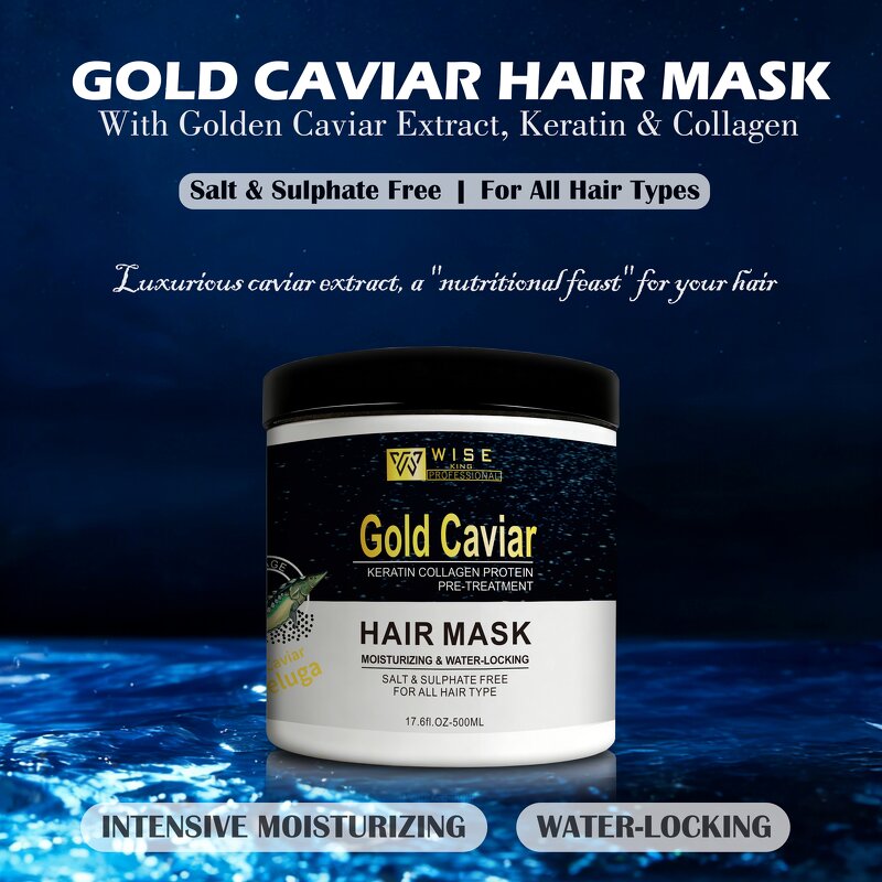 Hair Mask Manufacturer - Golden Caviar Intensive Repair - with Keratin Collagen, for Dry Damaged Hair, Sulfate Free, Salon Use