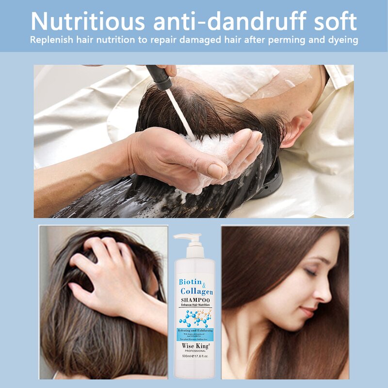 Hair Care Set Manufacturer - Organic Biotin Shampoo Conditioner 500ml - Sulfate Free, Vitamin Nutrient, Anti-Frizz, OEM