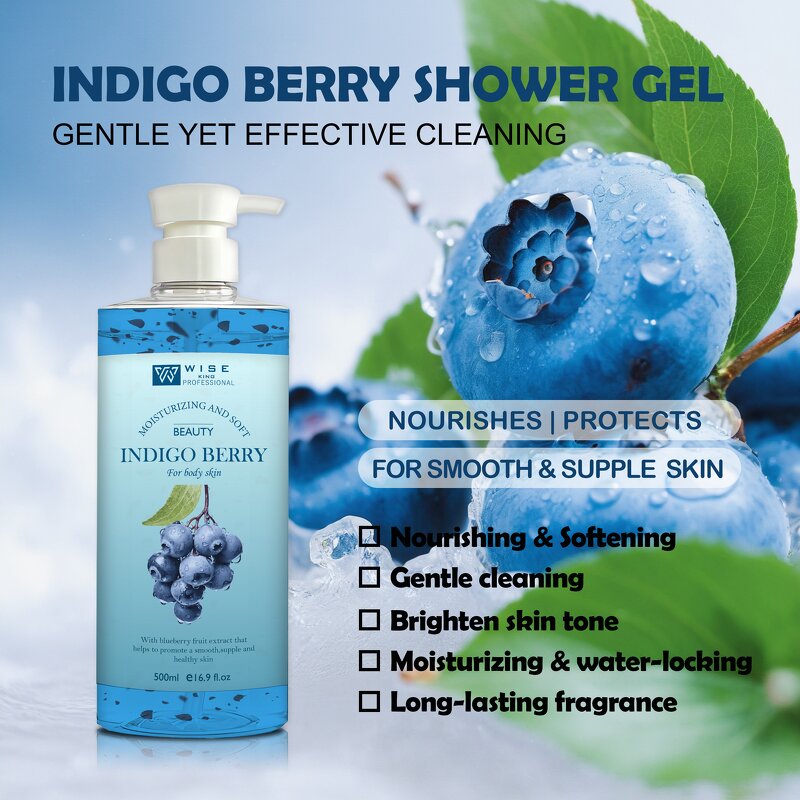 Shower Gel Manufacturer - Blueberry Fragrance 500ml - Natural Fruit Extract, Nourishing Smoothing Body Skin, Daily Bath