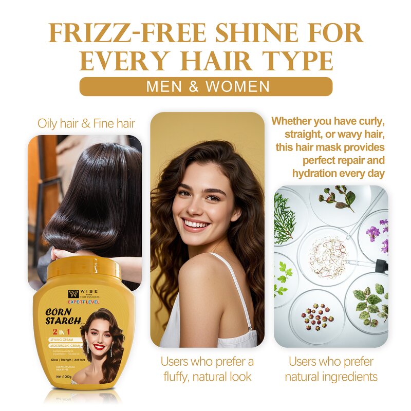 Hair Mask Manufacturer - Organic Cornstarch 1000g Large Capacity - Plant Extract, Restore Hair Shiny, Non-sticky