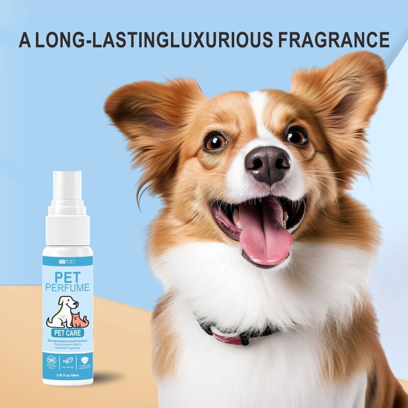 Pet Perfume Spray Manufacturer - Wiseking 100ml - Natural Plant Deodorizing, Anti-bacterial, Long-lasting Fragrance