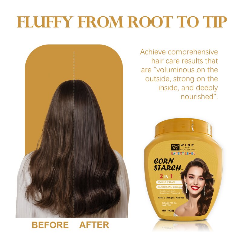Hair Mask Manufacturer - Cornstarch 1000g 2-in-1 Cream - Panthenol, Strengthening Hair Roots & Anti-frizz, Professional Pack