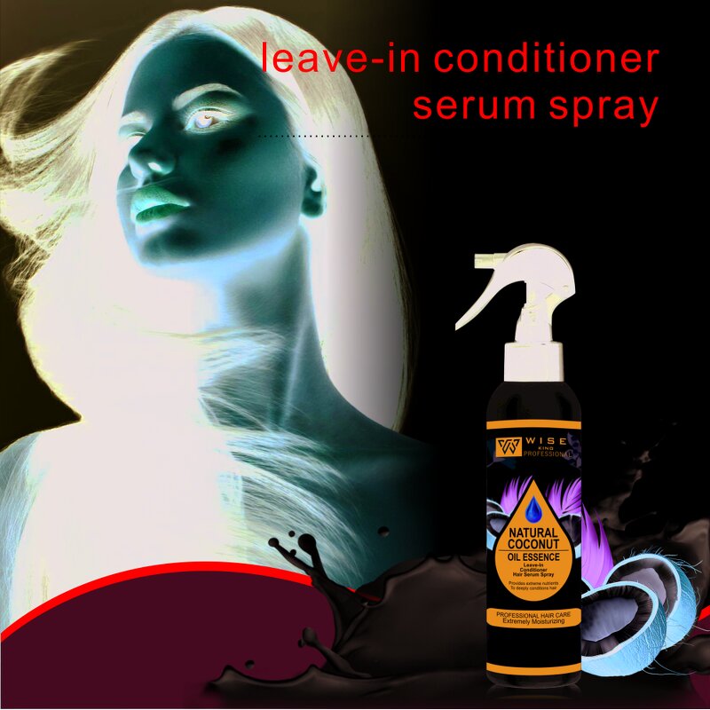 Leave in Conditioner Manufacturer - Coconut Oil Serum Spray 200ml - Smells Good, All Hair Type, Smooth & Repair Hair Silk