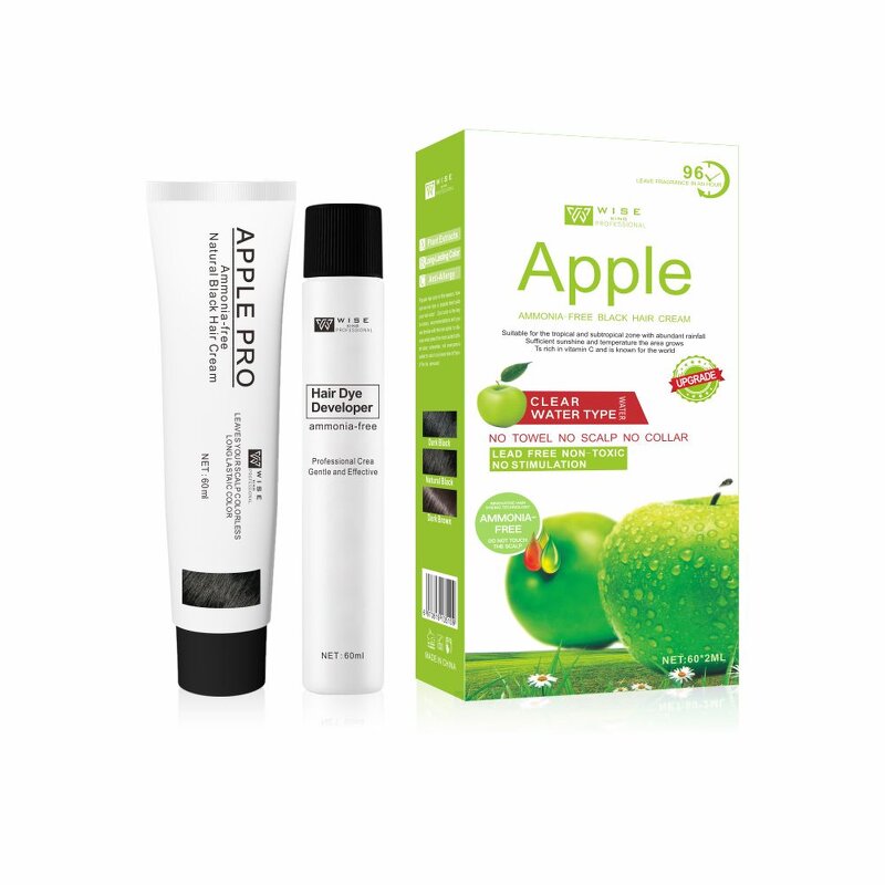 Hair Dye Manufacturer - Professional Apple Black Ammonia Free 60ml*2 - Organic Plant Extract, for Men, for Hair Salon