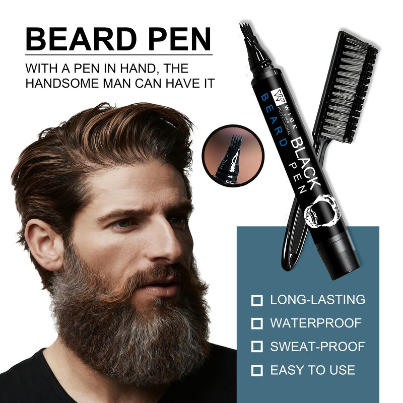 Beard Pen Cream Manufacturer - Men Fashion Concealer Hair Dye - Long Lasting, Conceal White Beard, Plant Extract, Temporary