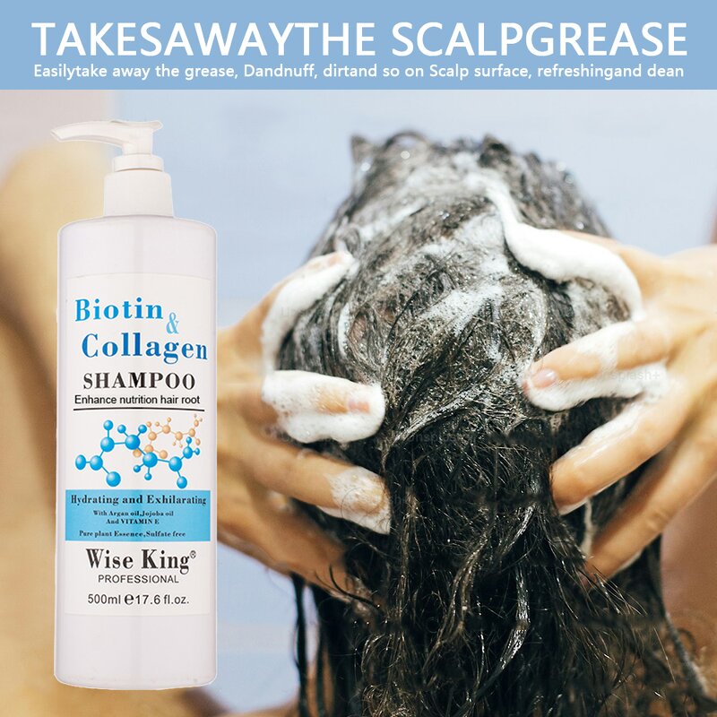 Shampoo Set Manufacturer - Organic Biotin and Collagen 500ml - Herbal Extract, Anti Hair Loss & Nourish, for Men & Women