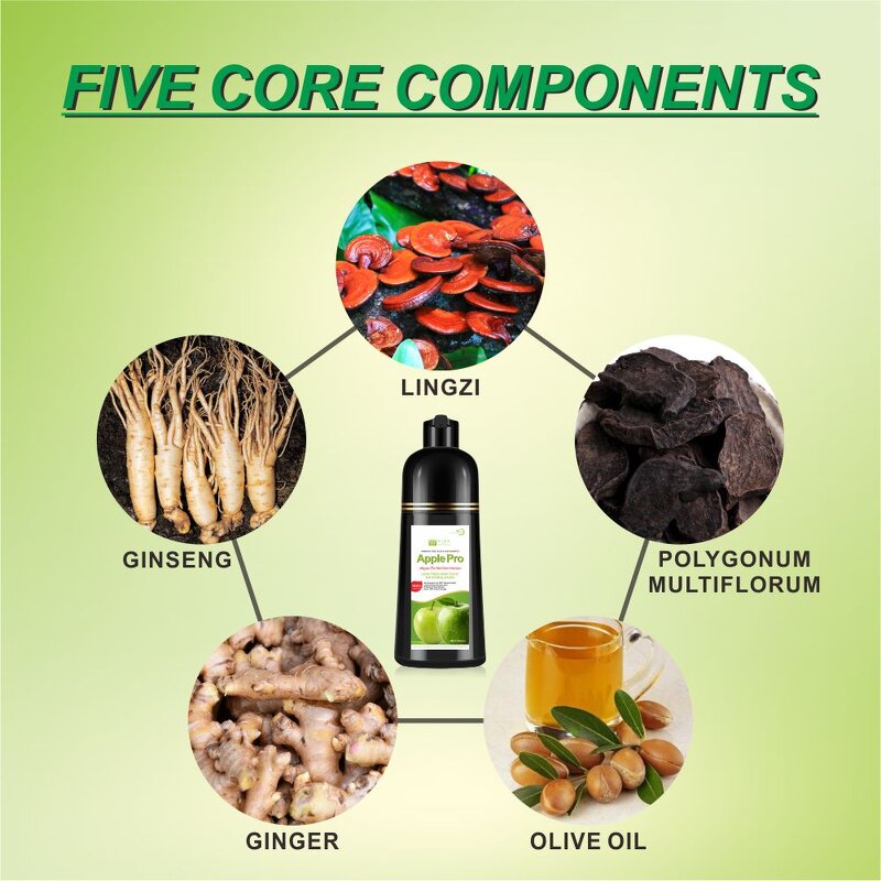 Hair Dye Shampoo Manufacturer - Apple Pro Fast 500ml - Permanent Color, Plant Based for Grey Hair, No Damage, Nourishing OEM