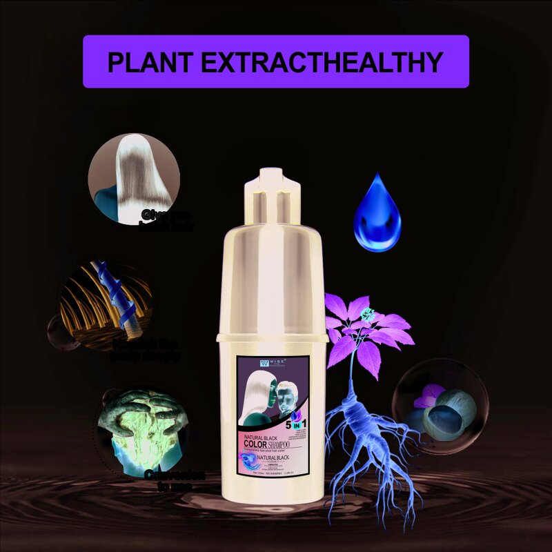 Hair Shampoo Manufacturer - Instant Black 100ml - Ammonia Free Dye, Natural Plant Extract, Grey Cover, Portable Packing