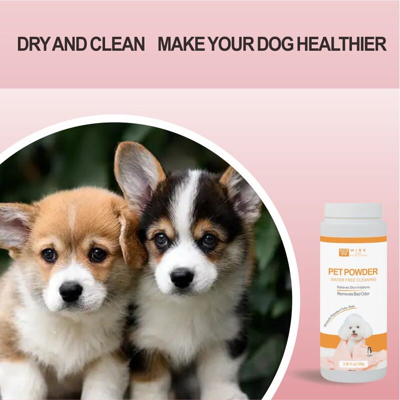 Pet Powder Manufacturer - Dry Cleaning 100g - Moroccan Oil, Deep Cleaning Greasy Hair, Anti-mite Anti-flea, Rose Fragrance
