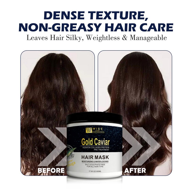 Hair Mask Manufacturer - Golden Caviar Intensive Repair - with Keratin Collagen, for Dry Damaged Hair, Sulfate Free, Salon Use