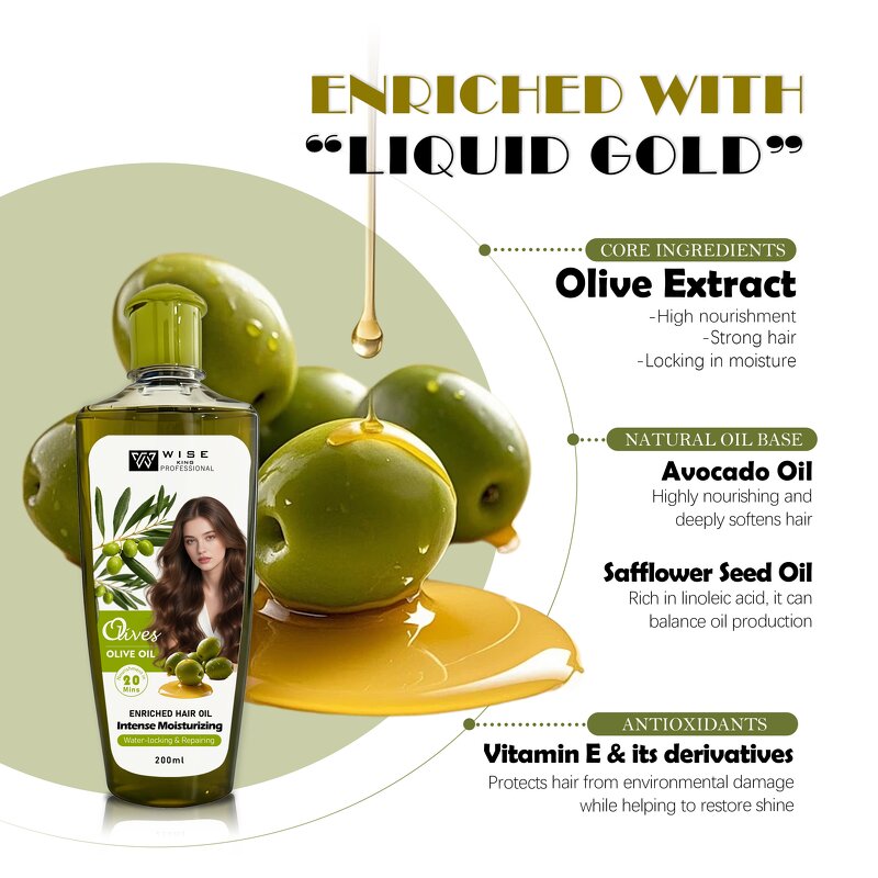 Hair Oil Serum Manufacturer - Personal Care Olive Extract - Deep Nourishing, Water Locking, Repairs Split Ends, Plant Extract