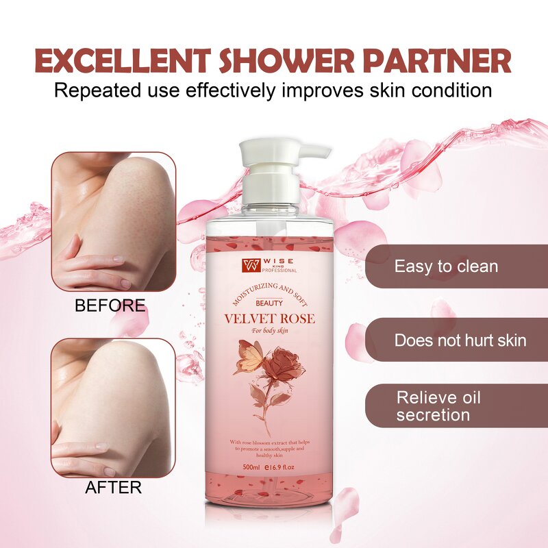Shower Gel Manufacturer - Body Care Rose 500ml - Soft Glowing Skin, Hydrates Brightens, All Skin Types, Natural Ingredient