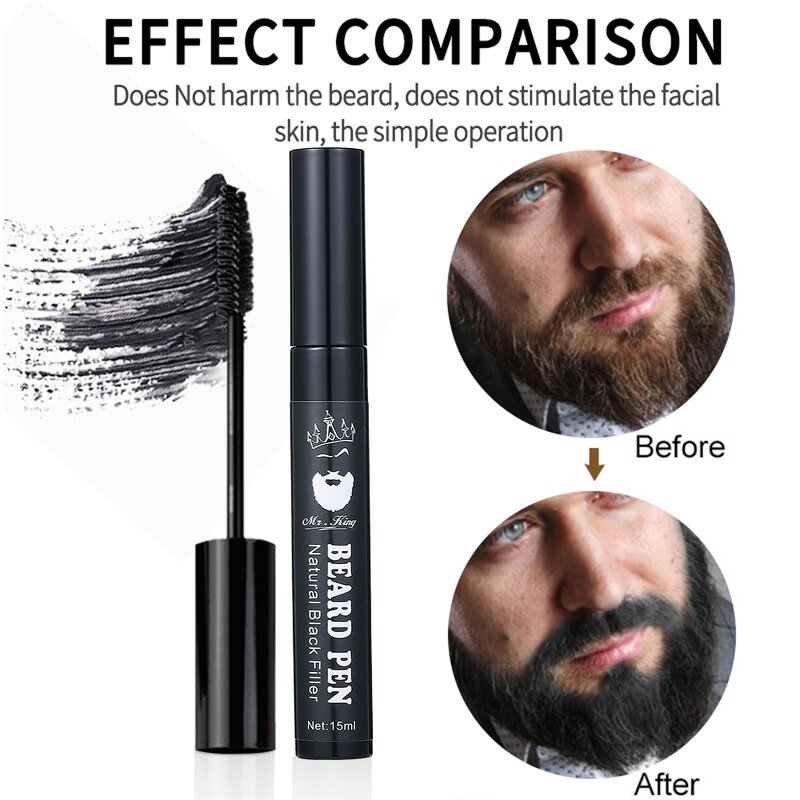 Beard Pen Manufacturer - Wiseking Private Label 15ml - Natural Plant Extract, Color Beard to Black, Enhancement Shine