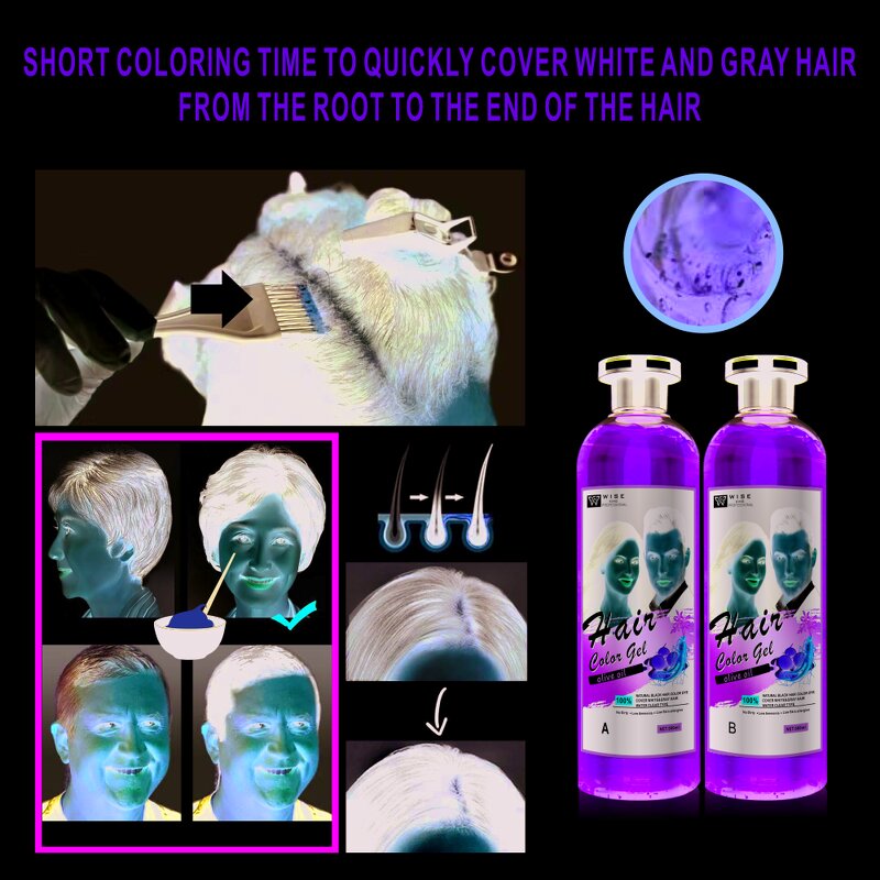 Hair Dye Gel Manufacturer - Organic Ginseng 500ml*2 - Permanent, Low Ammonia, Plant Extract, All Hair Types, for Salon