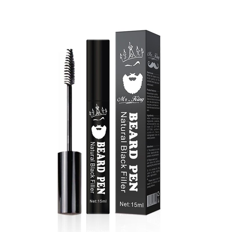 Beard Dye Pen Manufacturer - Portable 15ml - Hair Concealer Cream, Plant Extract, Instant Effect, Filler Beard to Black