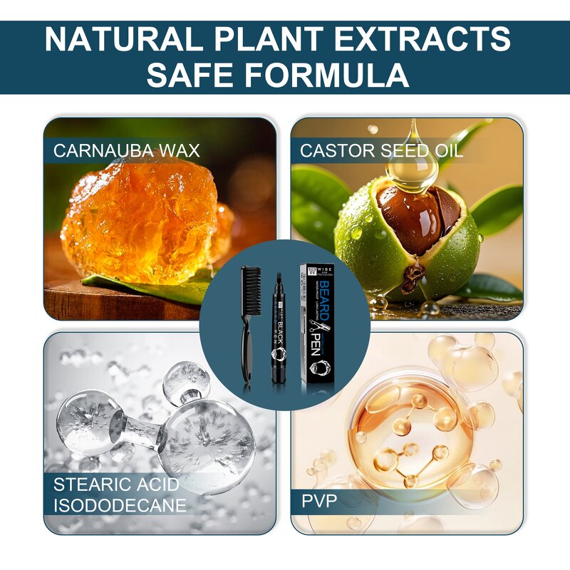 Beard Pen Cream Manufacturer - Adult Daily Use Temporary Dye 32g - Brush Covering White Hair, Rich Nourishing Formula