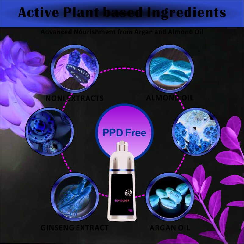Hair Dye Shampoo Manufacturer - Natural Plant Biotin - No Chemical, Black Dye Ginger, Argan Oil, Repair Damage