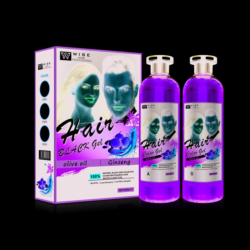 Hair Dye Manufacturer - Ginseng Olive 500*2 - Long Lasting, Ammonia Free, Covers Grey, Argan Oil Collagen Powder
