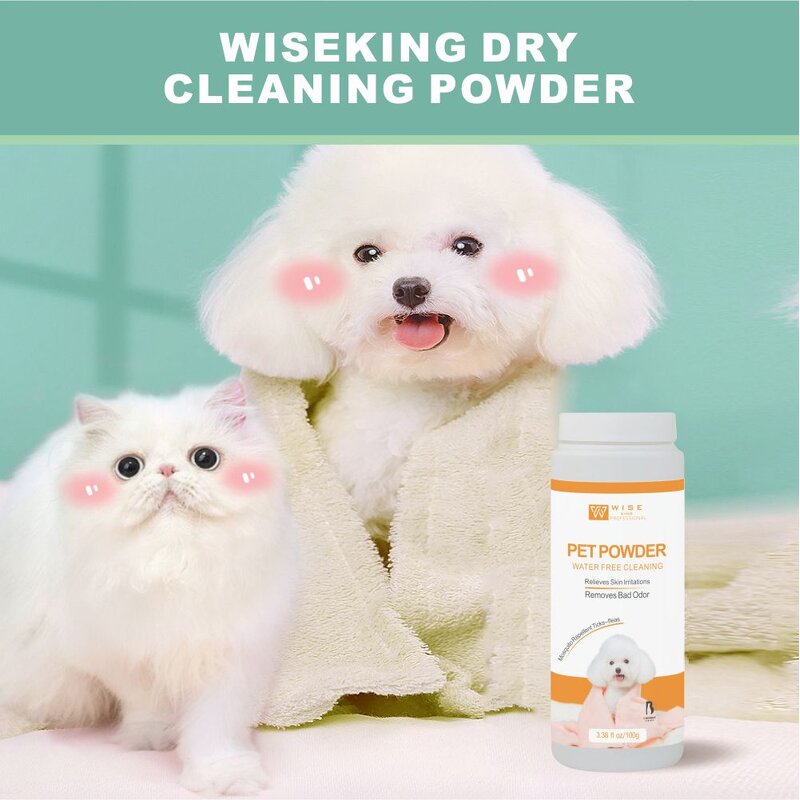 Pet Powder Manufacturer - Dry Cleaning 100g - Moroccan Oil, Deep Cleaning Greasy Hair, Anti-mite Anti-flea, Rose Fragrance