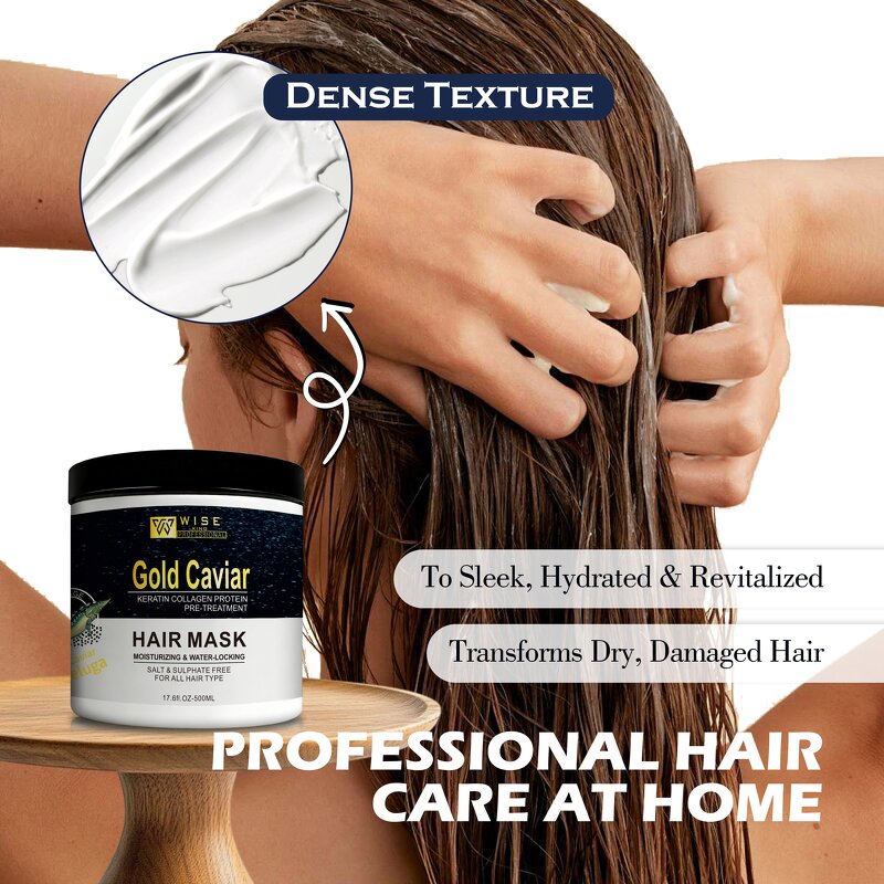 Hair Mask Manufacturer - Golden Caviar Intensive Repair - with Keratin Collagen, for Dry Damaged Hair, Sulfate Free, Salon Use