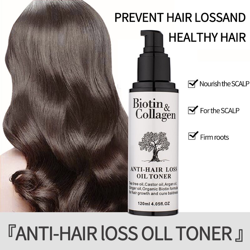 Hair Growth Oil Manufacturer - Biotin Collagen 120ml - Ginger Oil Anti Loss, Awakens Follicles, Strengthening Hair Root