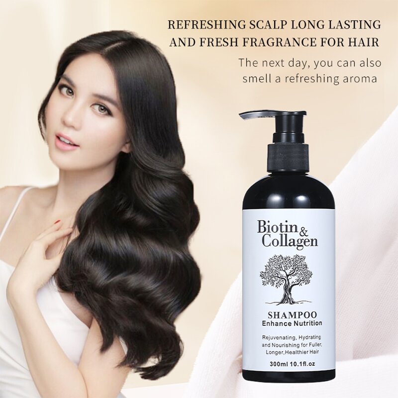 Hair Shampoo Set Manufacturer - Biotin Bio Anti Hair Loss 300ML - Collagen for Hair Care & Refreshing, for Men Women Family