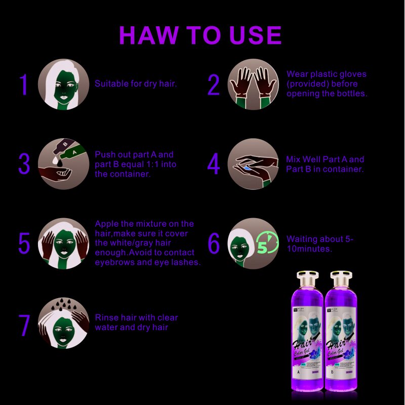 Hair Dye Gel Manufacturer - Ginseng Olive Oil 500ml - 100% Natural Black, Fast-Acting, No Stain, Permanent