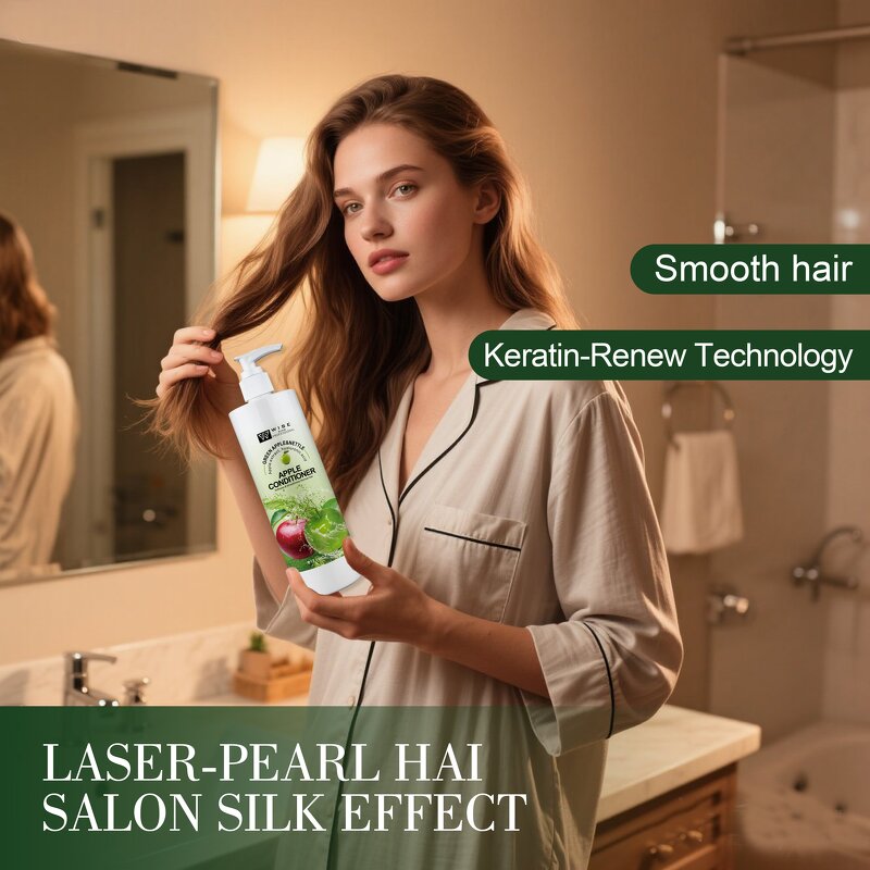 Hair Conditioner Manufacturer - Professional with Apple 500ml - Argan Oil for Damaged Hair, Lightness Smoothing Repairing
