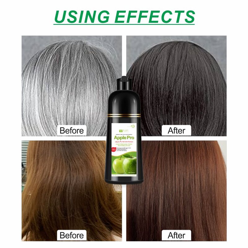 Hair Dye Shampoo Manufacturer - Apple Pro Fast 500ml - Permanent Color, Plant Based for Grey Hair, No Damage, Nourishing OEM