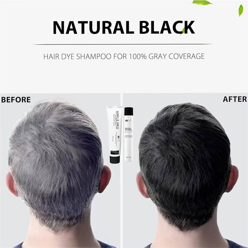 Hair Cream Manufacturer - Apple Black 60ml*2 - Plant Formula, Quick Color, 100% White Cover, Lasting Color Lock, Ammonia-free