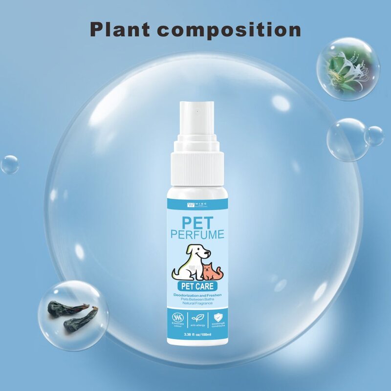Pet Perfume Spray Manufacturer - Wiseking 100ml - Natural Plant Deodorizing, Anti-bacterial, Long-lasting Fragrance